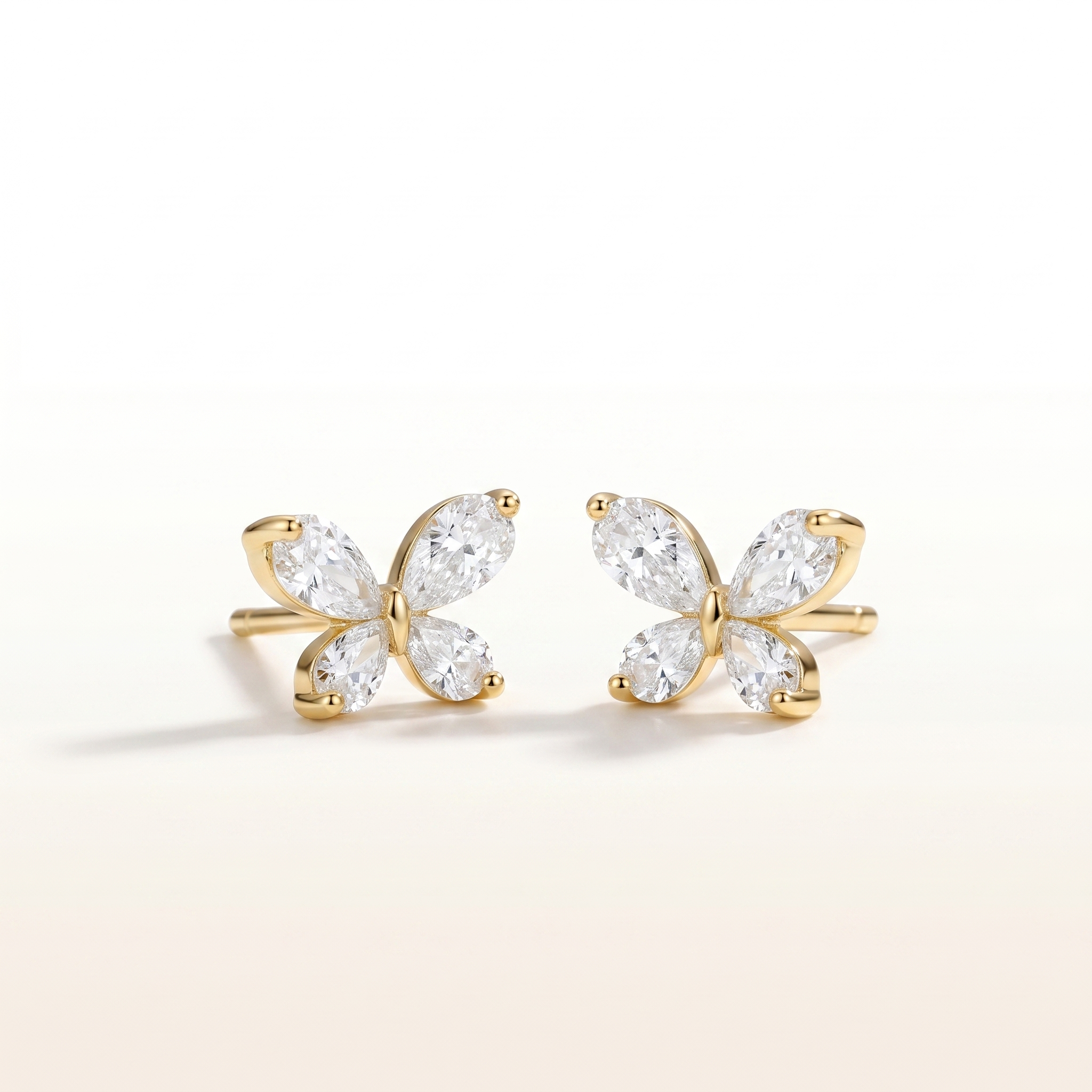 Sparkling Butterfly Crystal Stud Earrings