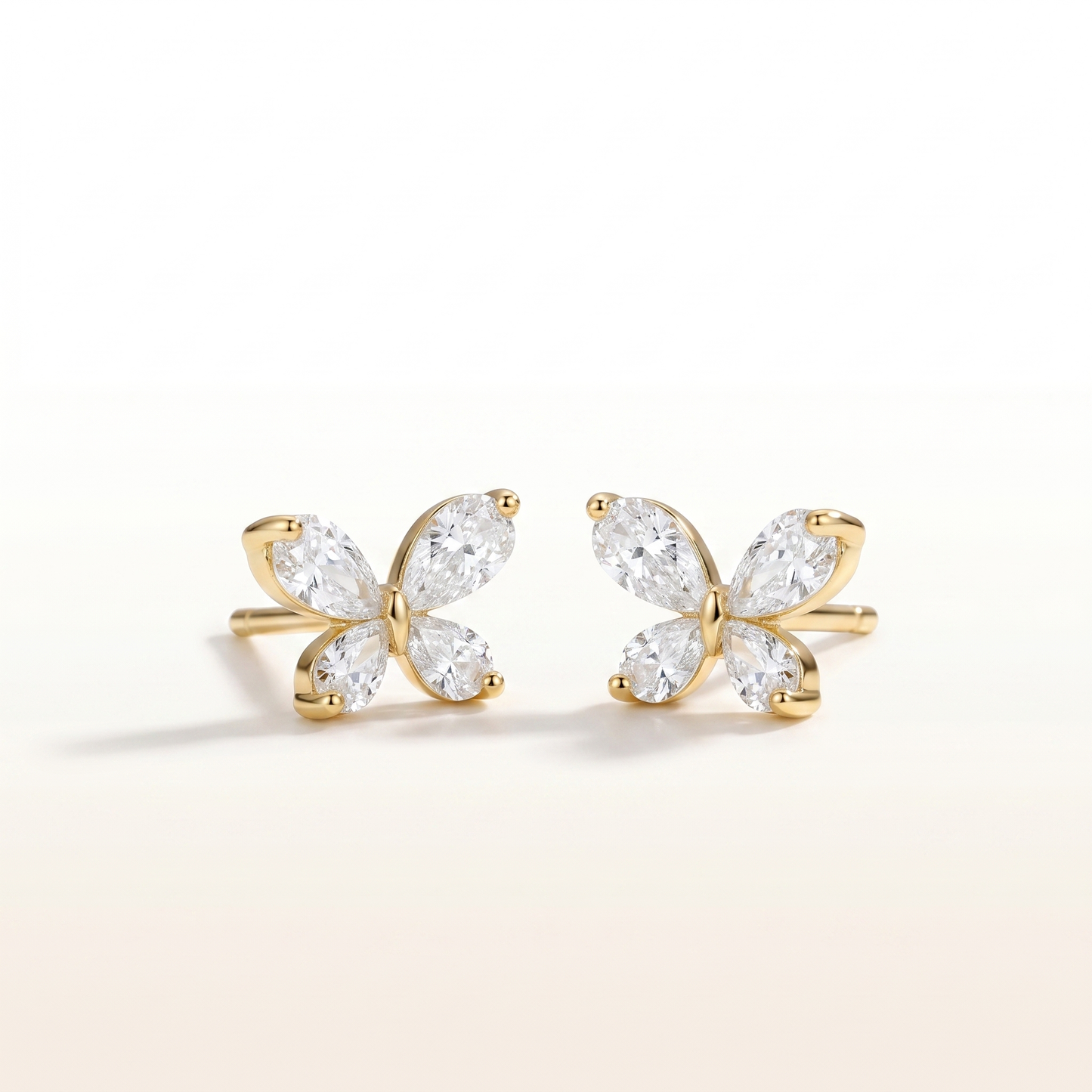 Sparkling Butterfly Crystal Stud Earrings