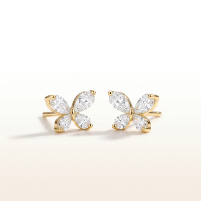 Sparkling Butterfly Crystal Stud Earrings