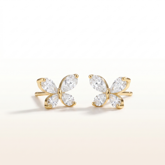 Sparkling Butterfly Crystal Stud Earrings