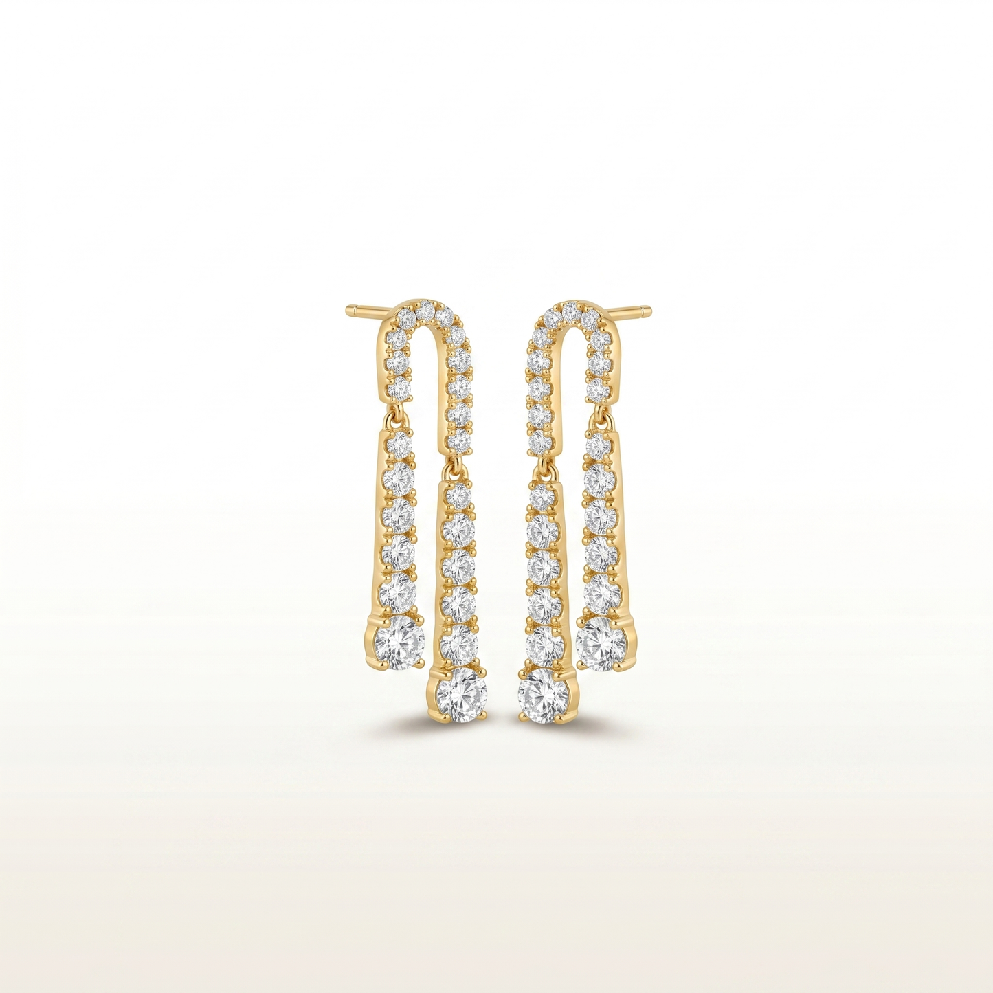 Double Row Sparkling Drop Earrings