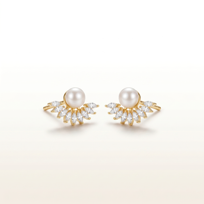 Pearl Radiance Fan Earrings