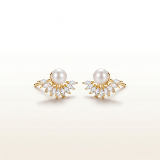 Pearl Radiance Fan Earrings
