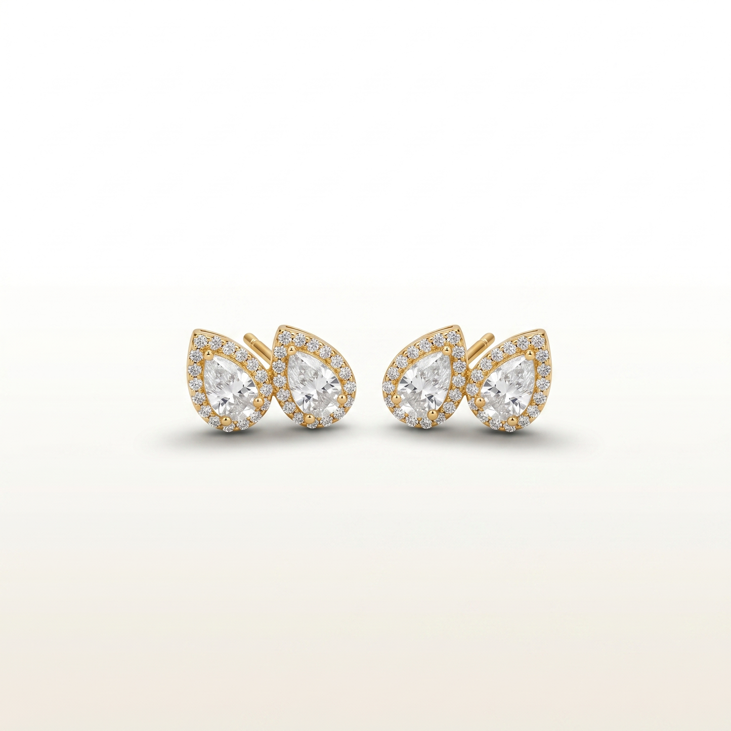 Aurora Twin Teardrop Diamond Stud Earrings