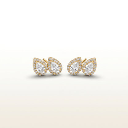 Aurora Twin Teardrop Diamond Stud Earrings