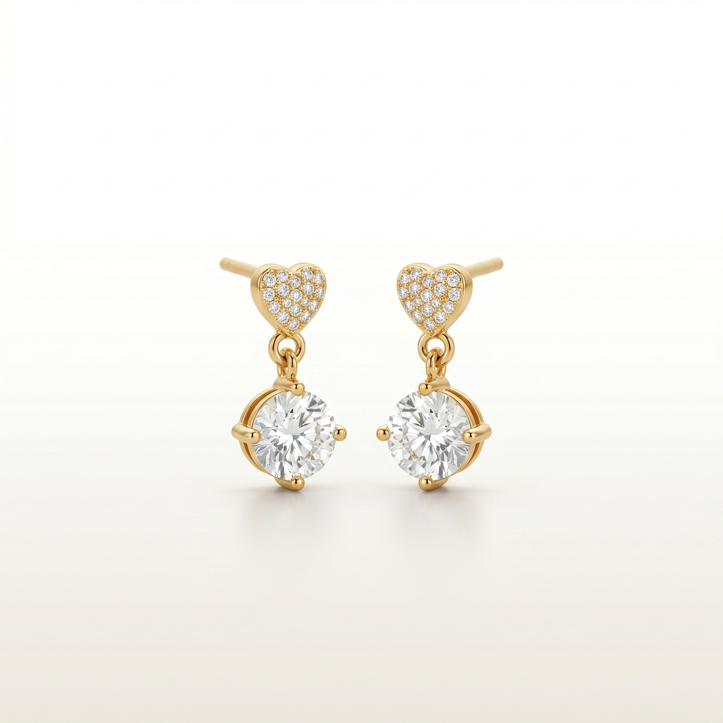 LustreHeart Diamond Drop Earrings