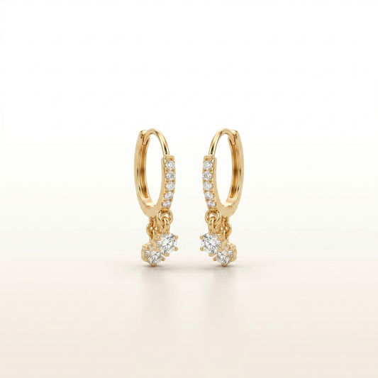 Celeste Mini Drop Diamond Hoops