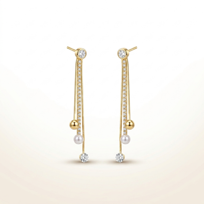 Celeste Dual-Drop Diamond Dangler Earrings