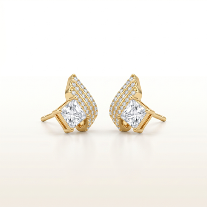 Celeste Arc Diamond Statement Stud Earrings