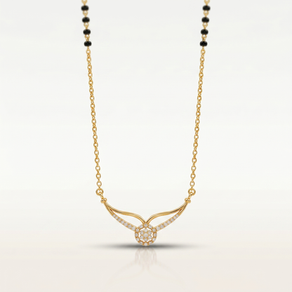Floral Aura 925 Silver Diamond Mangalsutra