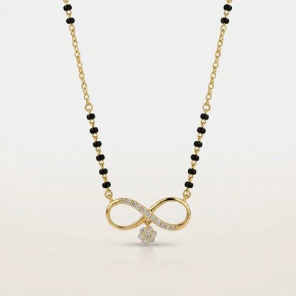 Infinity Floral Mangalsutra Pendant in 925 Silver