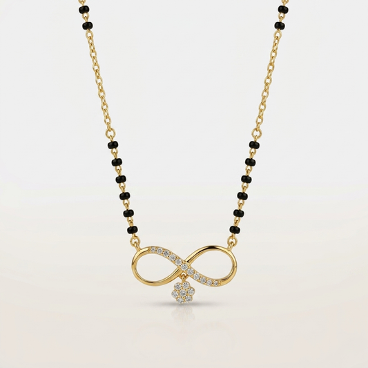 Infinity Floral Mangalsutra Pendant in 925 Silver
