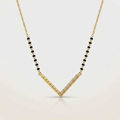 V-Shape Modern Mangalsutra Pendant in 925 Silver