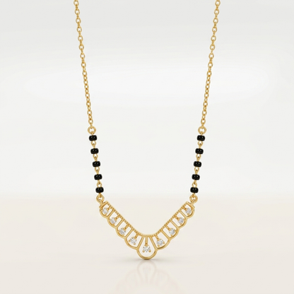 V-Style Geometric Mangalsutra Pendant in 925 Silver
