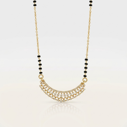 Elegant 925 Silver Diamond Cut Mangalsutra