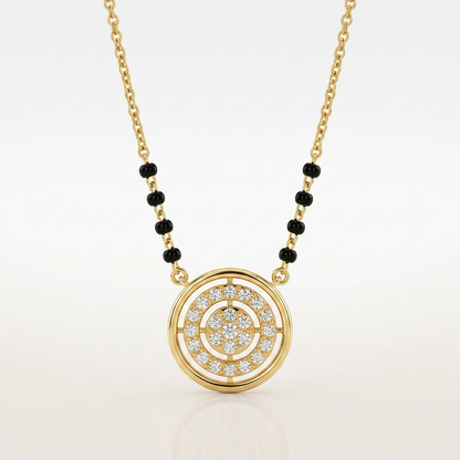 Round Charm 925 Silver Mangalsutra