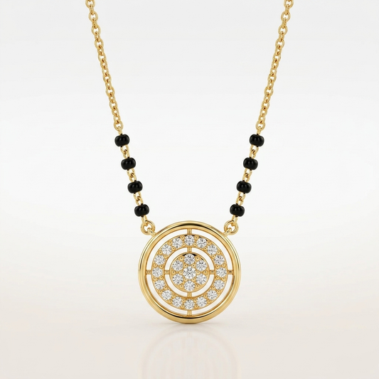 Round Charm 925 Silver Mangalsutra