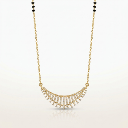 Fan Style 925 Silver Mangalsutra