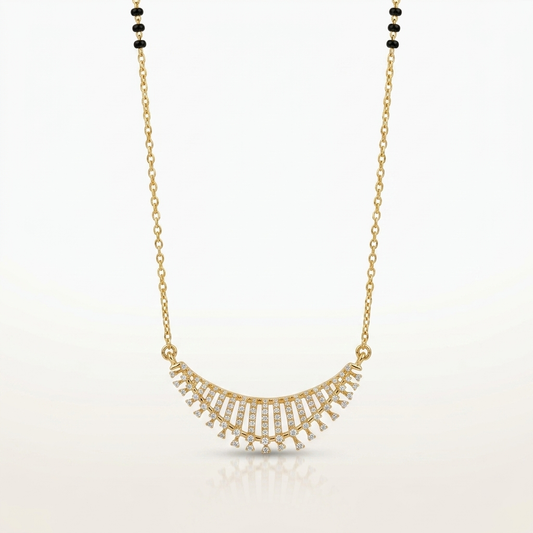 Fan Style 925 Silver Mangalsutra