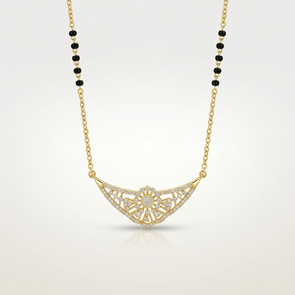 Floral Elegance 925 Silver Mangalsutra