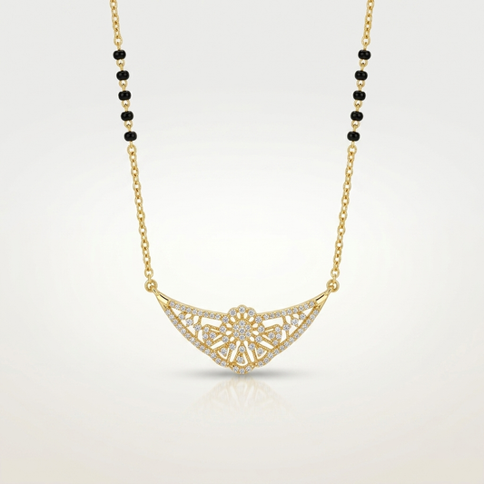 Floral Elegance 925 Silver Mangalsutra