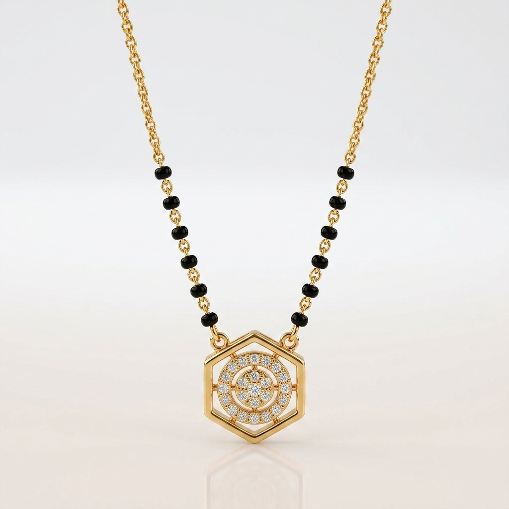 Circular Bloom 925 Silver Mangalsutra