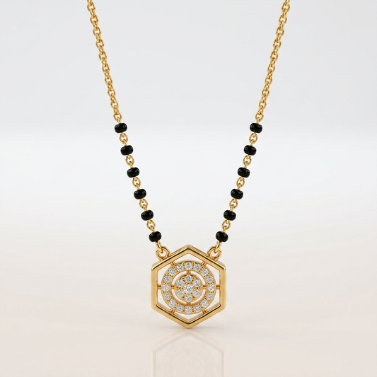 Circular Bloom 925 Silver Mangalsutra