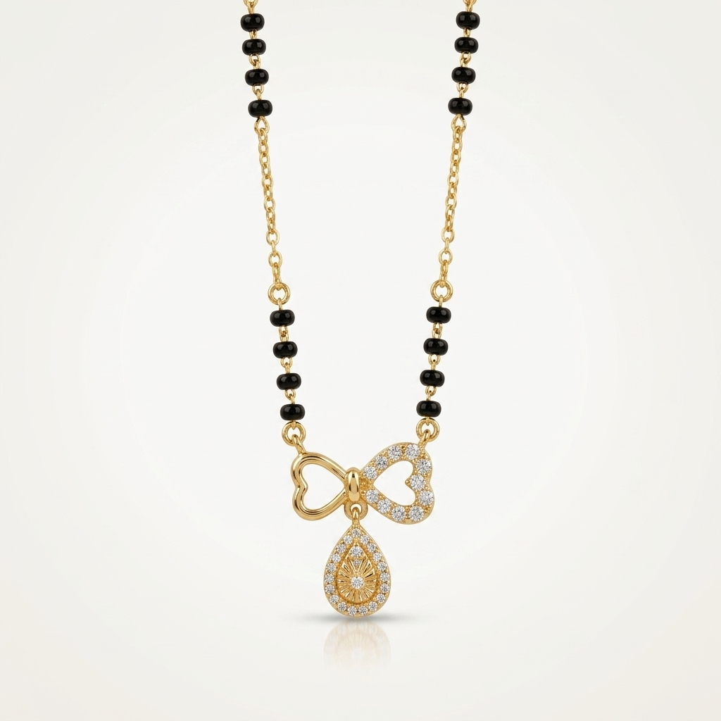 Heart Bloom 925 Silver Mangalsutra