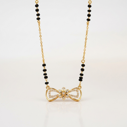 Golden Bow Sparkle 925 Silver Mangalsutra