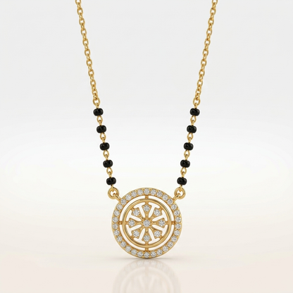 Floral Circle 925 Silver Mangalsutra