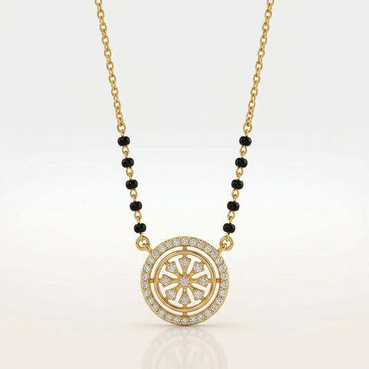 Floral Circle 925 Silver Mangalsutra