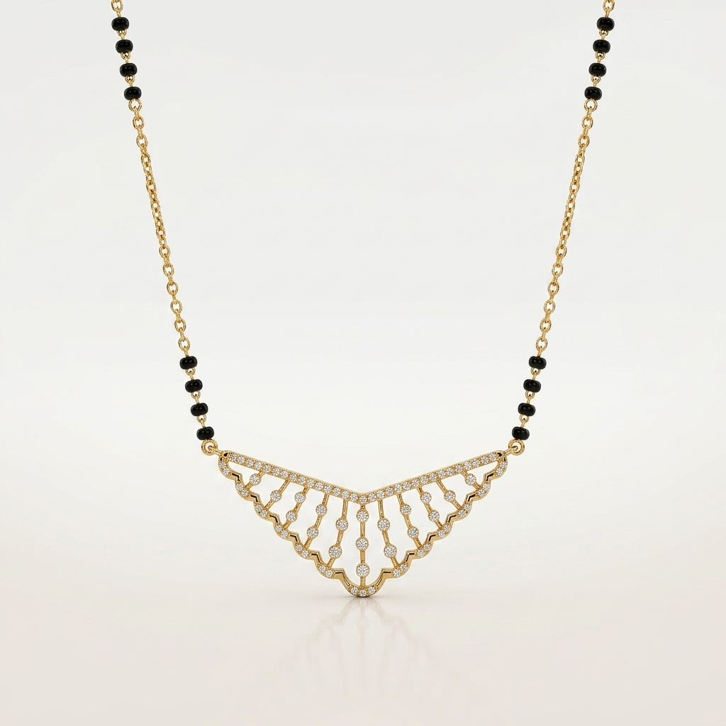 Viraaya Diamond Cascade Mangalsutra Necklace