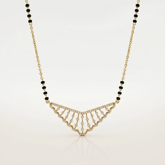 Viraaya Diamond Cascade Mangalsutra Necklace