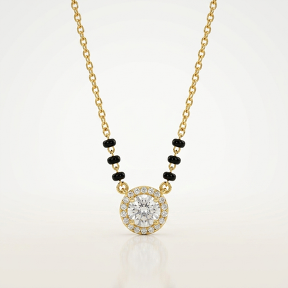 Aarini Halo Drop Mangalsutra Necklace