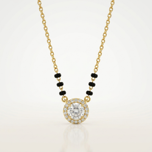 Aarini Halo Drop Mangalsutra Necklace