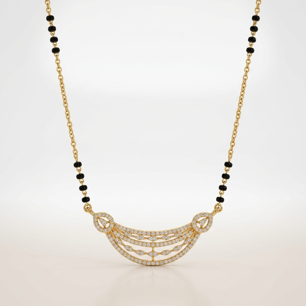 Saumyaa Diamond Arc Mangalsutra Necklace