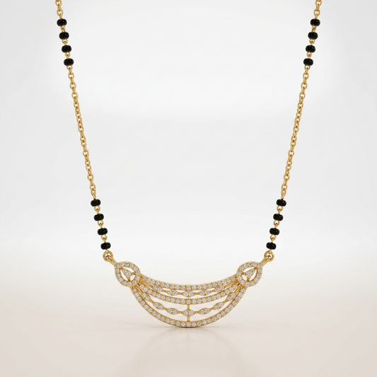 Saumyaa Diamond Arc Mangalsutra Necklace