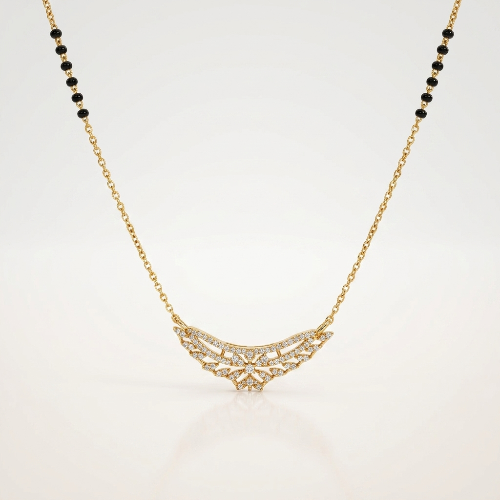 Triveni Sparkle Curve Mangalsutra Necklace
