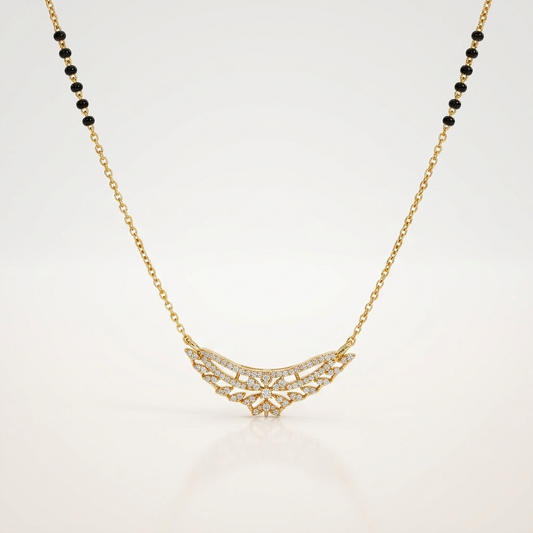 Triveni Sparkle Curve Mangalsutra Necklace