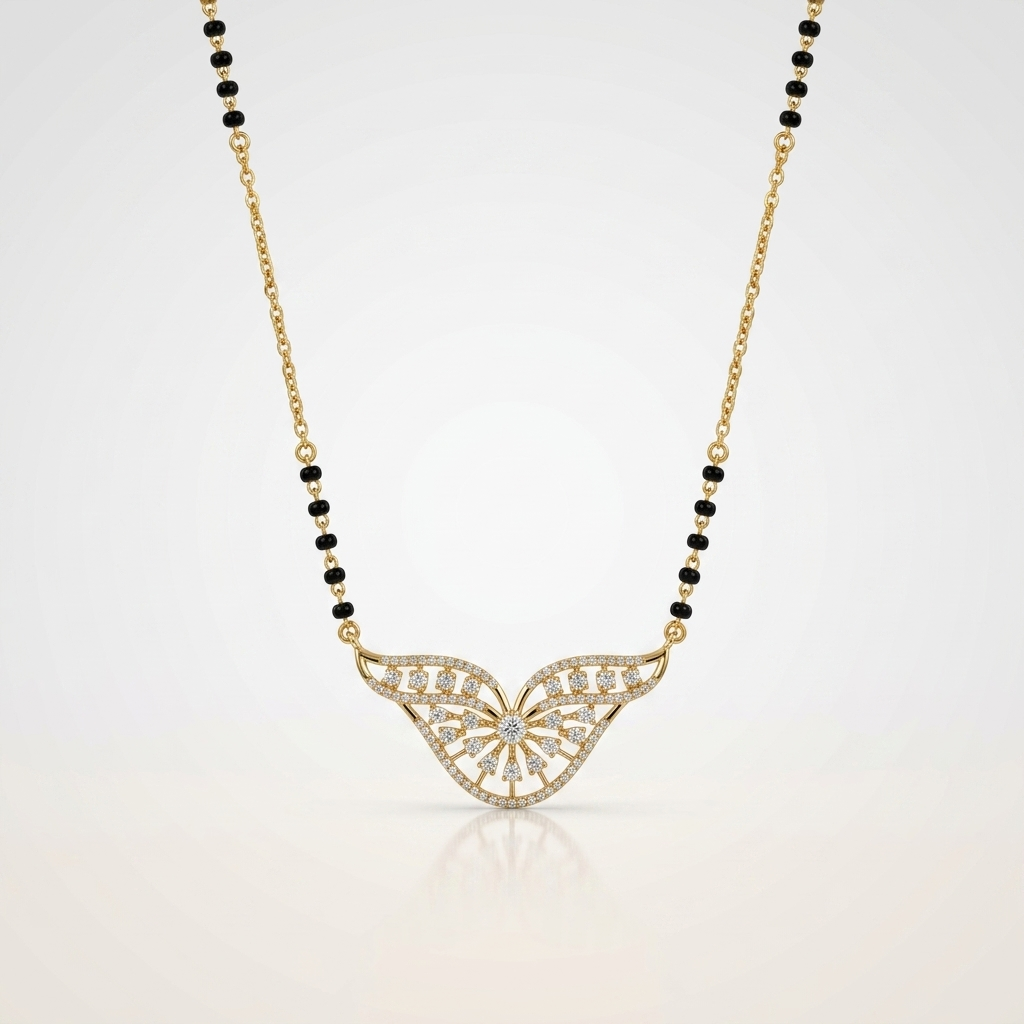 Aarika Butterfly Mangalsutra Necklace