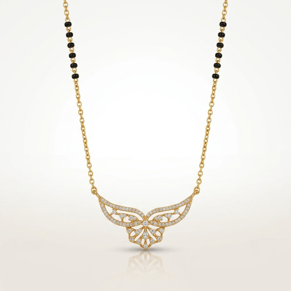 Suhani Sparkle Butterfly Mangalsutra Pendant Necklace