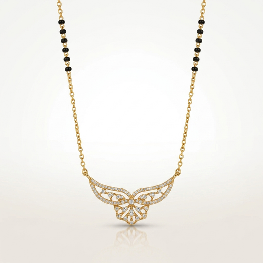 Suhani Sparkle Butterfly Mangalsutra Pendant Necklace