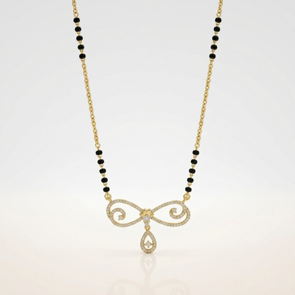 Infinity Swirl Mangalsutra Necklace with Teardrop Charm