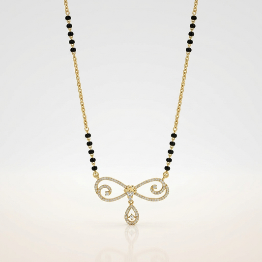 Infinity Swirl Mangalsutra Necklace with Teardrop Charm