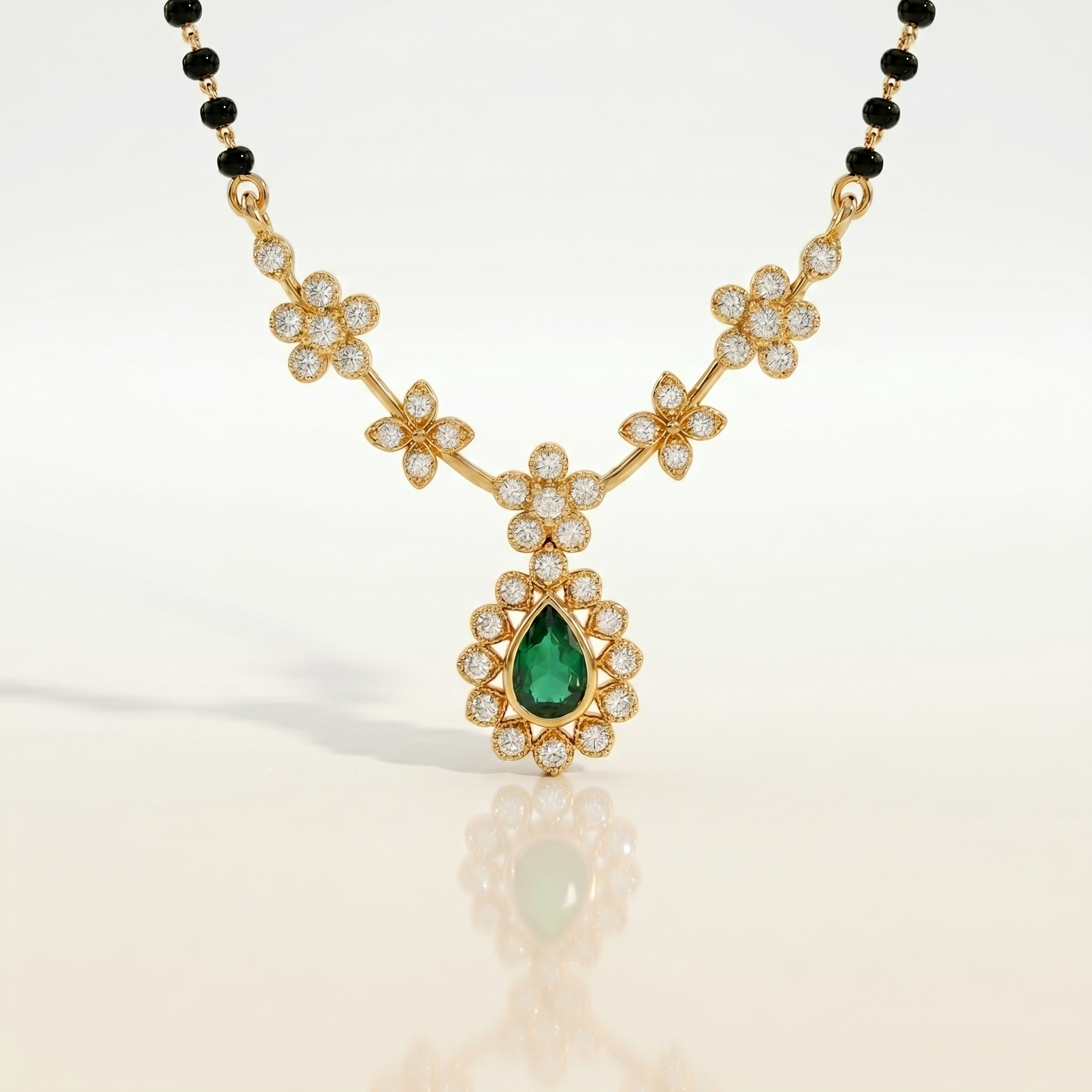 Shraddha Black Beads Gold Mangalsutra