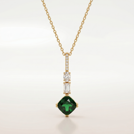Emerald Starlight Drop Necklace