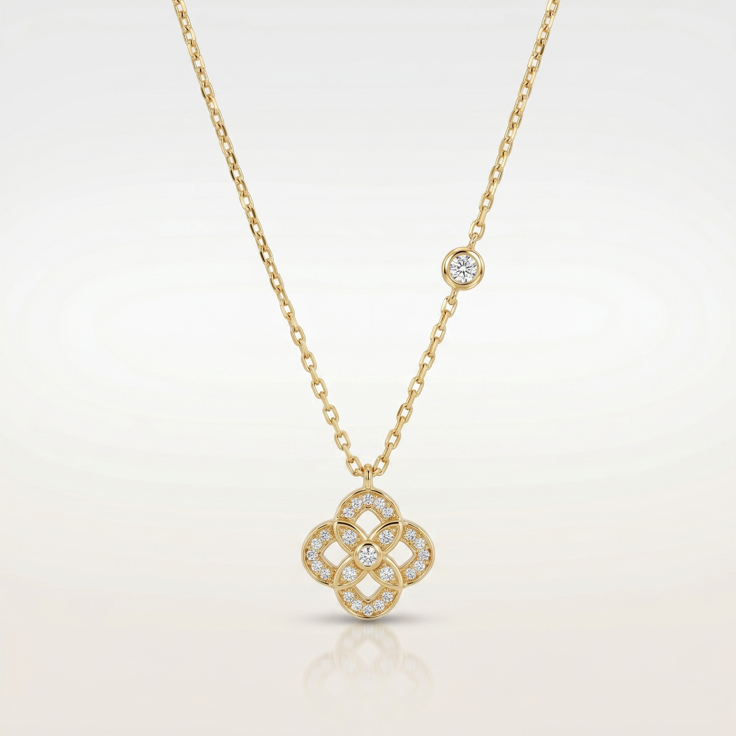 Diamond Lattice Pendant Necklace