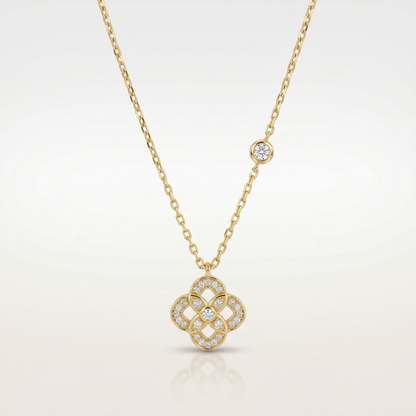 Diamond Lattice Pendant Necklace