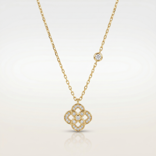 Diamond Lattice Pendant Necklace