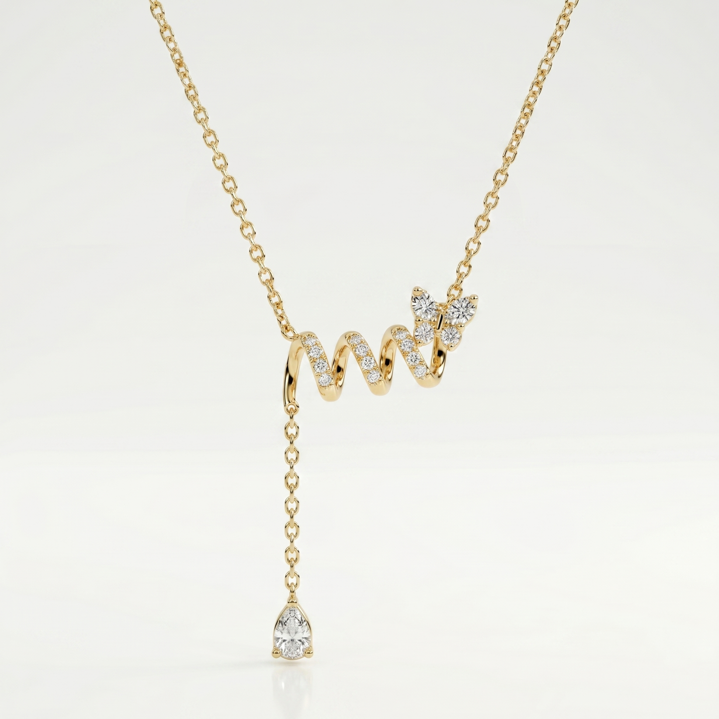 Whispering Bloom Spiral Pendant Necklace